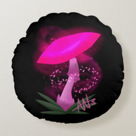 Cojín Redondo Mushongo rosa brillante