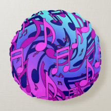 Music Notes Lively Pink Blue Purple Aqua Pattern