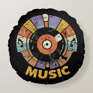 Cojín Redondo música clásica retro