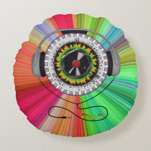 Cojín Redondo Música del Pillow redondo de la vida