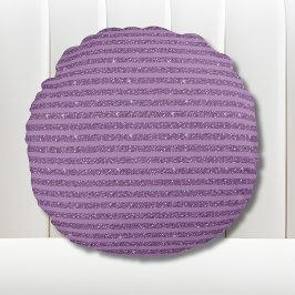 Cojín Redondo Muted Mulberry Glitter Style Horizontal Stripes
