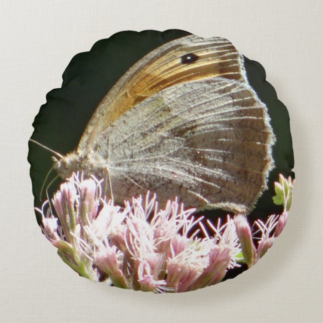 Cojín Redondo Muy grande mariposa  (Anverso)
