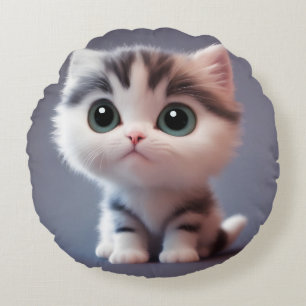 Cojín Redondo Muy lindo Gatito