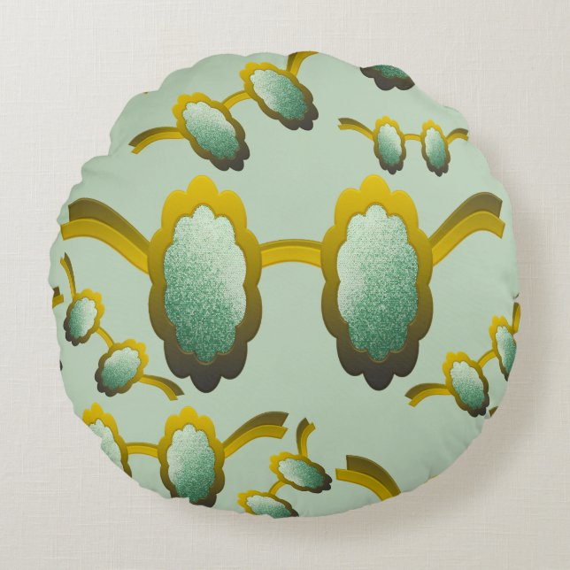 Cojín Redondo My Polarized Glasses are Ready Pattern (Anverso)