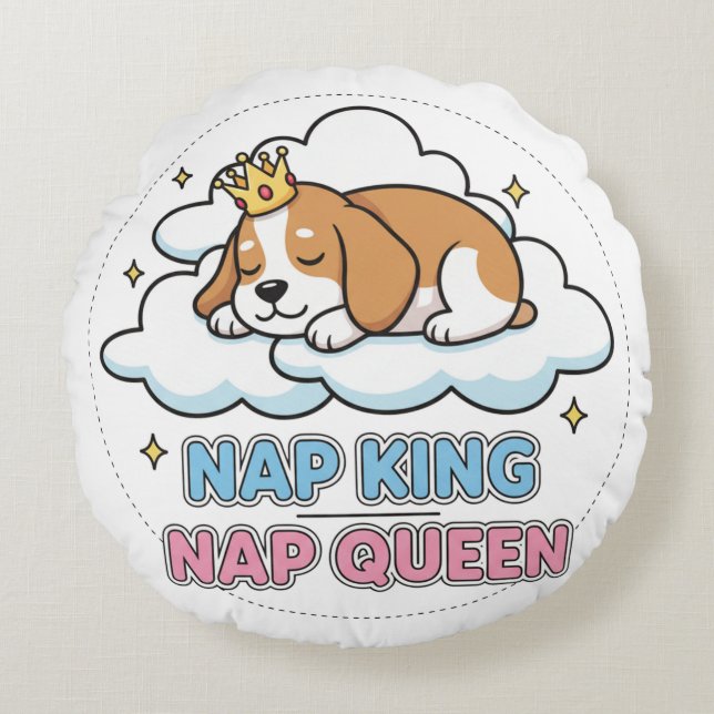 Cojín Redondo Nap King / Nap Queen (Anverso)