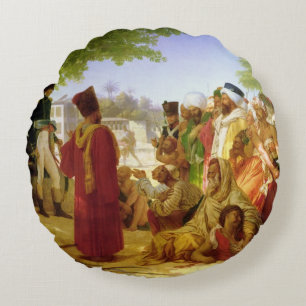 Cojín Redondo Napoleon Bonaparte Pardoning los rebeldes