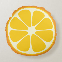 Cojín Redondo Naranja Cute Slice Citrus Fruit Funny Foodie Fun