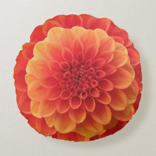 Cojín Redondo Naranja Dahlia