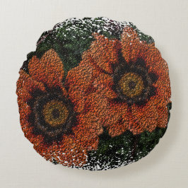 Cojín Redondo Naranja Daisy Balls Round Cushion
