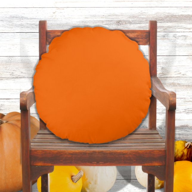 Cojín Redondo Naranja de calabaza simple moderno (Subido por el creador)