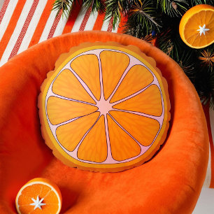 Cojín Redondo naranja de navidades