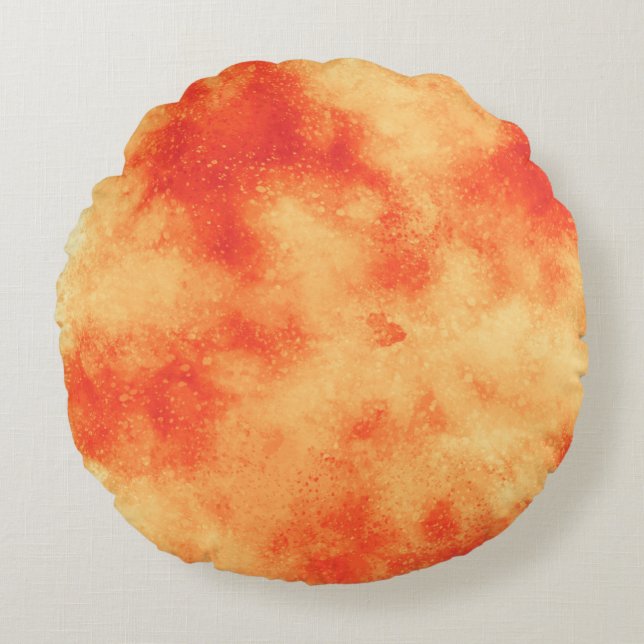 Cojín Redondo Naranja de patrones de efecto de nube de tormenta  (Anverso)