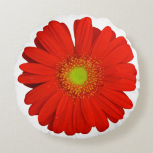 Cojín Redondo Naranja Gerbera Daisy Flower