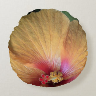 Cojín Redondo Naranja Hibiscus Ruffle