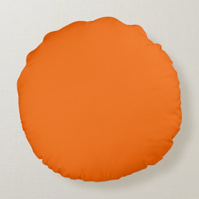 Cojín Redondo Naranja sólido (Reverso)