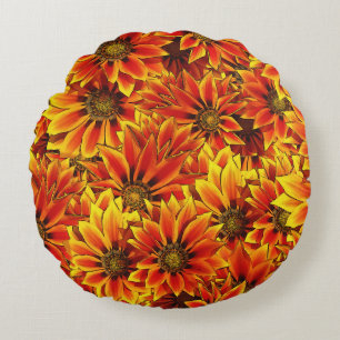 Cojín Redondo Naranja Sunflowers