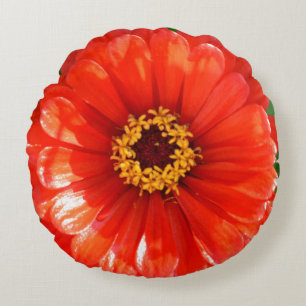 Cojín Redondo Naranja Zinnia
