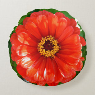 Cojín Redondo Naranja Zinnia