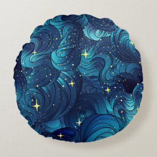 Cojín Redondo Natural texture. Decorative hand drawn doodle orna
