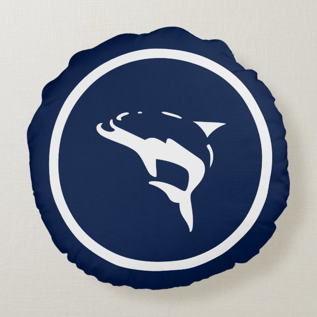Cojín Redondo Náutica de DOLPHIN azul marino (Reverso)