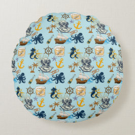 Cojín Redondo  Nautical Bachelor Party