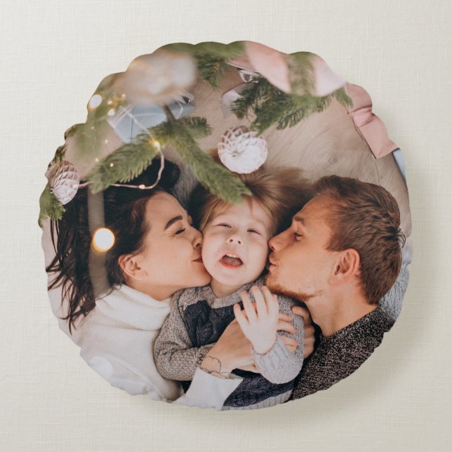 Cojín Redondo Navidad Personalizada (Anverso)