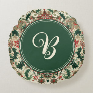 Cojín Redondo Navidad victoriana/clásica/vintage personalizada