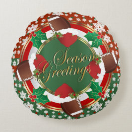 Cojín Redondo Navidades aficionados al fútbol