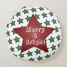 Cojín Redondo Navidades alegres y brillantes Patrones de Estrell