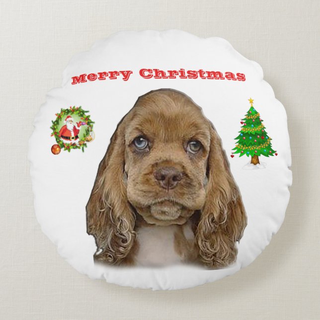 Cojín Redondo Navidades Animales (Anverso)