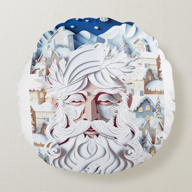 COJÍN REDONDO NAVIDADES BLANCOS (Anverso)