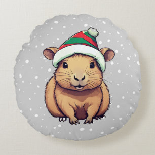 Cojín Redondo Navidades Capybara
