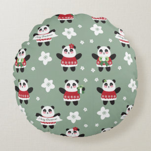 Cojín Redondo Navidades Cherry Blossom Panda