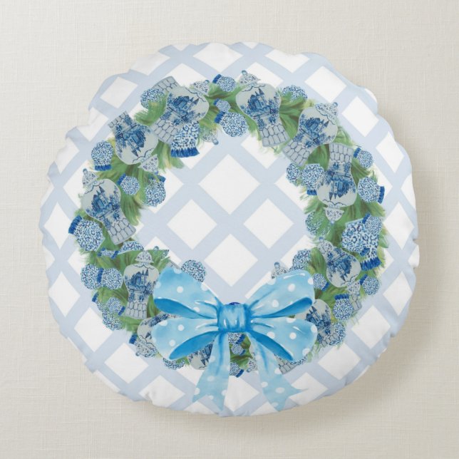 Cojín Redondo Navidades Chinoiserie Ginger Jar Jars  (Anverso)