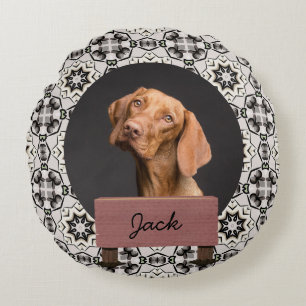 Cojín Redondo navidades clásicos Personalizado de vacaciones Dog