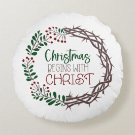 COJÍN REDONDO NAVIDADES COMIENZAN CON CRISTO