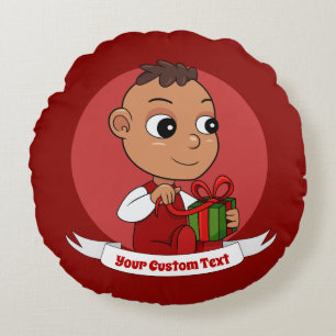 Cojín Redondo Navidades cortos personalizado bebé Round Pillow
