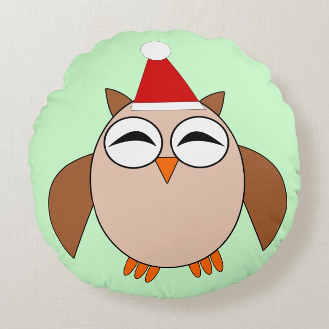 Cojín Redondo Navidades Cute Owl Pillow (Anverso)