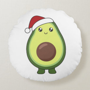 Cojín Redondo Navidades de aguacate iluminan divertida ranura pa
