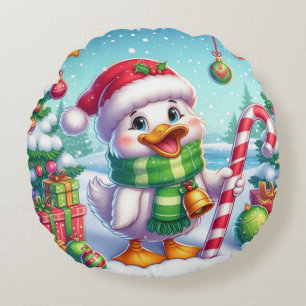 Cojín Redondo Navidades de color lindo patán