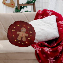 Cojín Redondo Navidades de Gingerbread Whimsical