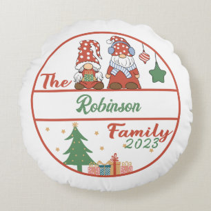 Cojín Redondo Navidades de la familia Gnome