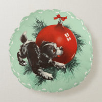 Navidades de ornamentos rojos retro curados