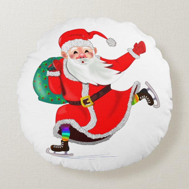 Cojín Redondo Navidades de Santa Claus Round Pillow (Anverso)