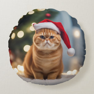 Cojín Redondo Navidades de Shorthair exóticos