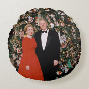 Cojín Redondo Navidades del presidente estadounidense Bill Clint