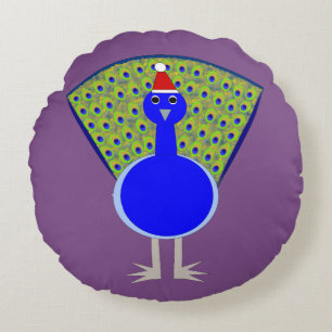 Cojín Redondo Navidades divertidos Peacock