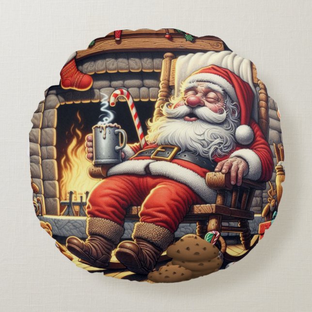 Cojín Redondo Navidades durmientes de Santa María (Anverso)