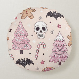 Cojín Redondo Navidades emo del gótico Pastel