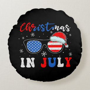 Cojín Redondo Navidades En Julio 4 de julio Patriótico